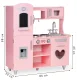 Ecotoys Large Wooden Play Kitchen with Sound Effects, Pink