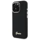 Guess Silicone Script Metal Logo & Frame Case for iPhone 16 Pro Max Black