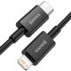 Baseus Superior USB Type C to Apple iPhone Lightning Data Charging Cable, PD, 20W, 1m, Black
