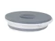 Collapsible Silicone Bucket with Lid 5L, Grey-White