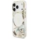 Guess IML Glitter Flowers Triangle MagSafe Phone Case Cover iPhone 17 Pro Max - White