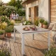 Garden Table for 6 People 156x78 cm Polywood MultiGarden, beige white