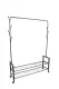 ModernHome Metal Garment Rack on Wheels with 2 Shelves, Black