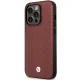 BMW Leather Diamond Pattern Case for Apple iPhone 14 Pro, Burgundy