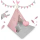 Nukido Nk-406 Kids Teepee Tent with Mat and Pillows, Pink