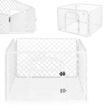 Petsi Large Playpen Enclosure for Dogs and Cats, White