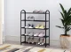 Modernhome XJ53K BLACK Metal Shoe Rack, 5 Tiers, 15 Pairs, Black