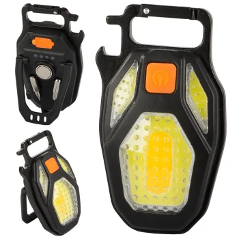 LED COB Keychain Flashlight with Magnet and USB Charging