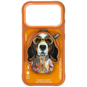 Nimmy Cool&Cute 2.0 Dog Case for iPhone 17 Pro with Magnetic Pendant - Orange