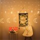 Moon and Star Christmas Curtain Lights 96 LED, 4m Window String Lights, Warm White