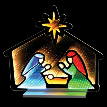 Christmas Nativity Scene 3D LED Lighted Decoration 40x38cm