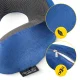 4FIZJO Memory Foam Travel Neck Pillow Horseshoe, Navy Blue