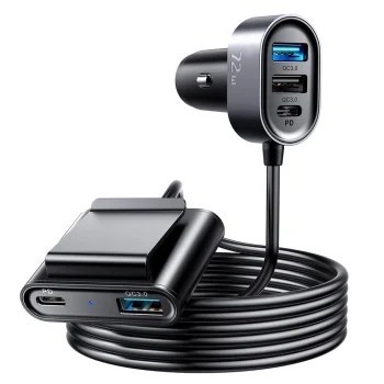 Joyroom JR-CL05 Car Charger 2xPD + 3xQC3.0 72W, Black