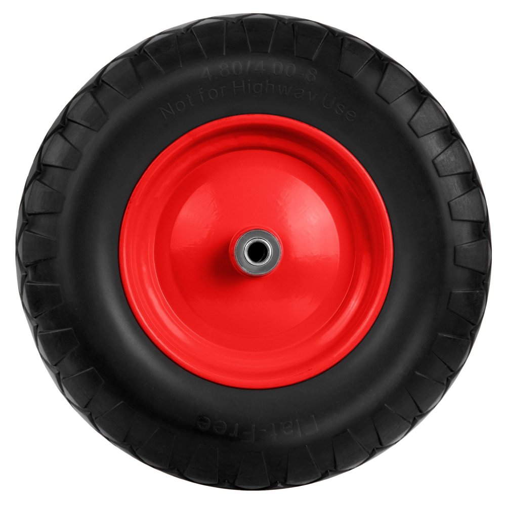 Humberg Puncture-Proof Wheelbarrow Tire 4.00-8, Black-Red (0)