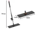 Flat Floor Mop with Wringer and Microfiber Pad, 141 cm, Gray