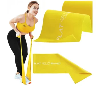 4Fizjo FLAT BAND Rehabilitation Band, 2m, 1-2 kg, Yellow