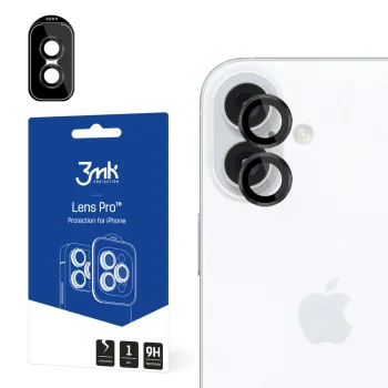 3mk Lens Protection Pro Camera Glass for iPhone 16 / 16 Plus with Black Frame