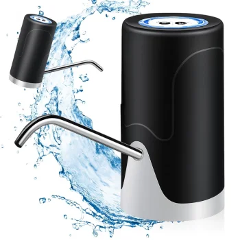 Rechargeable Electric Water Bottle Pump, Automatic Water Dispenser, Black