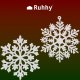 Ruhhy Christmas Tree Ornaments - Snowflakes, 12 pcs, White with Glitter