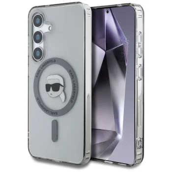 Karl Lagerfeld Button Karl Head MagSafe Case for Samsung Galaxy S25, Black