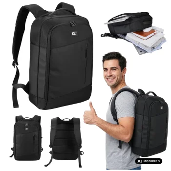 NanoRS RS204 B 15.6" Laptop Backpack, Black