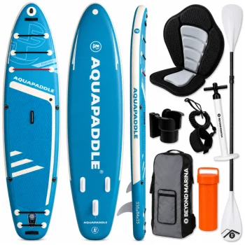 AquaPaddle Explorer Light Blue SUP Board with Seat, 335x84x15 cm