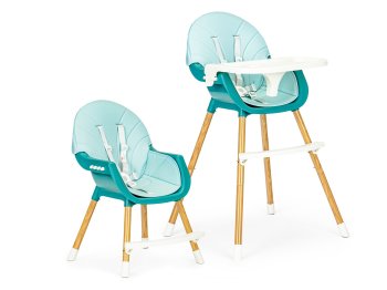 ECOTOYS 2-in-1 High Chair for Babies and Toddlers, Blue