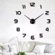 Ruhhy Large 3D DIY Wall Clock 19928, Frameless Design, 60-130 cm, Black