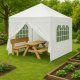 Автоматический садовый шатер 3х3 м с 4 стенками MultiGarden, белый