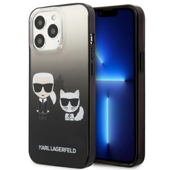 Apple iPhone 13 Pro 6.1" Karl Lagerfeld Gradient Ikonik Karl & Choupette Case Cover (KLHCP13LTGKCK), Black