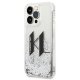 Apple iPhone 14 Pro 6.1\" Karl Lagerfeld Liquid Glitter Big KL Case Cover (KLHCP14LLBKLCS), Silver