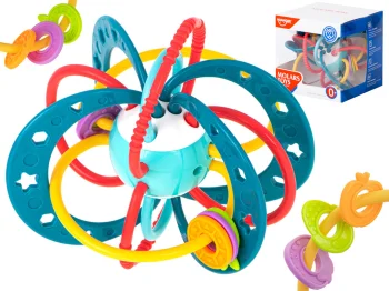 Sensory Rattle and Teether for Babies, Turquoise