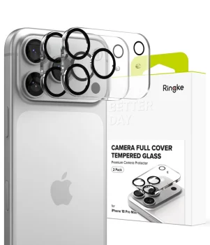 Ringke Camera Full Cover Tempered Glass for iPhone 18 Pro Max, 2-Pack, Black