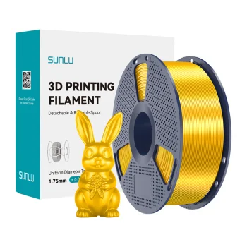 Sunlu PLA+ Silk 3D Printer Filament, Gold