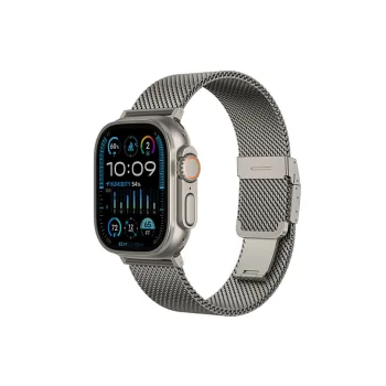 AmazingThing Titan Premium Metal Band for Apple Watch 38-49 mm, Silver