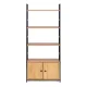 Industrial Bookshelf with Cabinet 4-Tier Loft Style Shelving Unit ModernHome