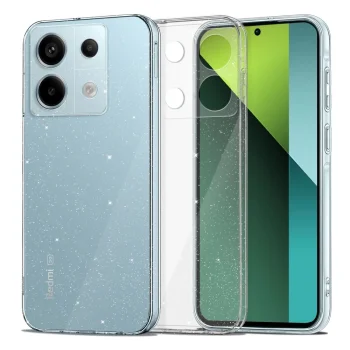 Xiaomi Redmi Note 13 Pro 5G / Poco X6 5G Tech-Protect FlexAir Cover Case, Transparent and Glitter