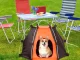 Foldable waterproof pet tent for dogs and cats, brown-orange