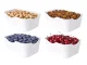 4-Compartment Lunch Box Snack Container with Lid, Clear White