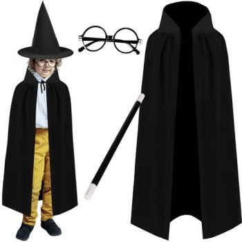 Kids Magician Wizard Costume Set, 4-Piece, Kruzzel 19555