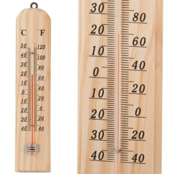 Wooden house thermometer large indoor outdoor