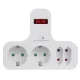 Maclean MCE224G 4-Way Socket Adapter with Switch, Schuko, White
