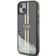 Чехол Guess для iPhone 15 Plus / 14 Plus Liquid Glitter Gold Stripes, черный