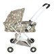 Deep doll pram carrycot with shoulder bag, beige-grey star pattern