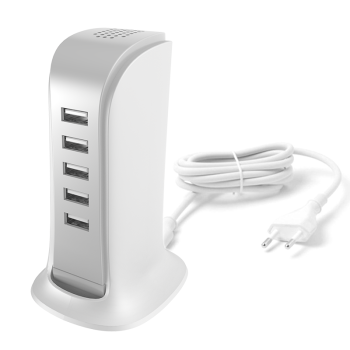 5-Port USB Charger Hub Dudao A5EU with EU Power Cable White