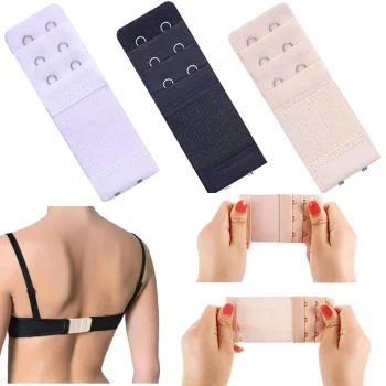 Bra Fastener Extender, 3 pcs, White/Black/Beige