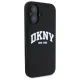 DKNY iPhone 16 Case Silicone White Printed Logo MagSafe, Black