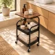 Metal Rolling Cart Shelf ModernHome with Tabletop 3 Tier