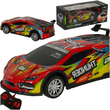RC Sports Car with Remote Control and LED Lights, Red