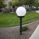 Solar garden LED lamp, globe shape, white